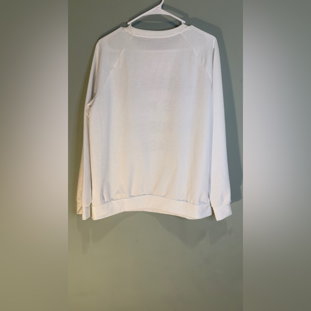 White sweatshirt‎ with black writing. Baseball mom life. - Picture 2 of 6
